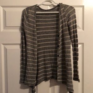 Gray and White Cardigan